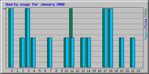 Hourly usage for January 2006